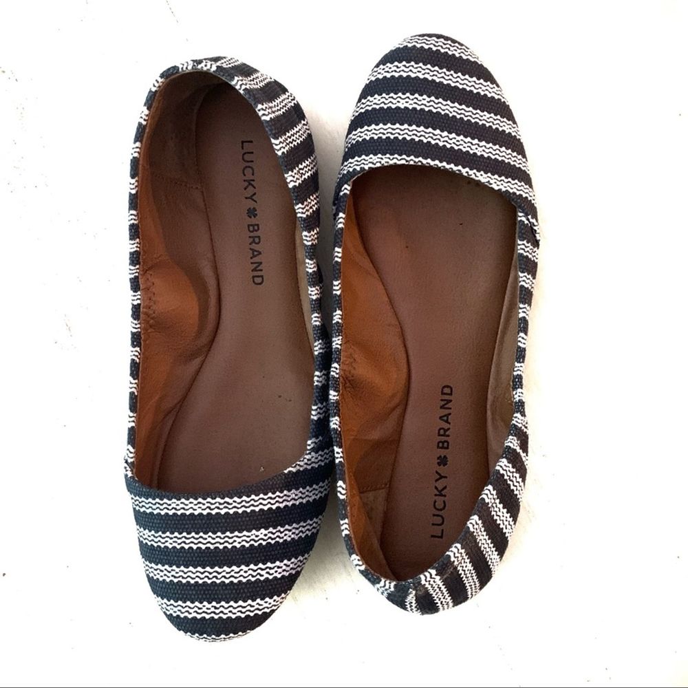 Lucky Brand Striped Flats Sz 6 - Picture 2 of 7